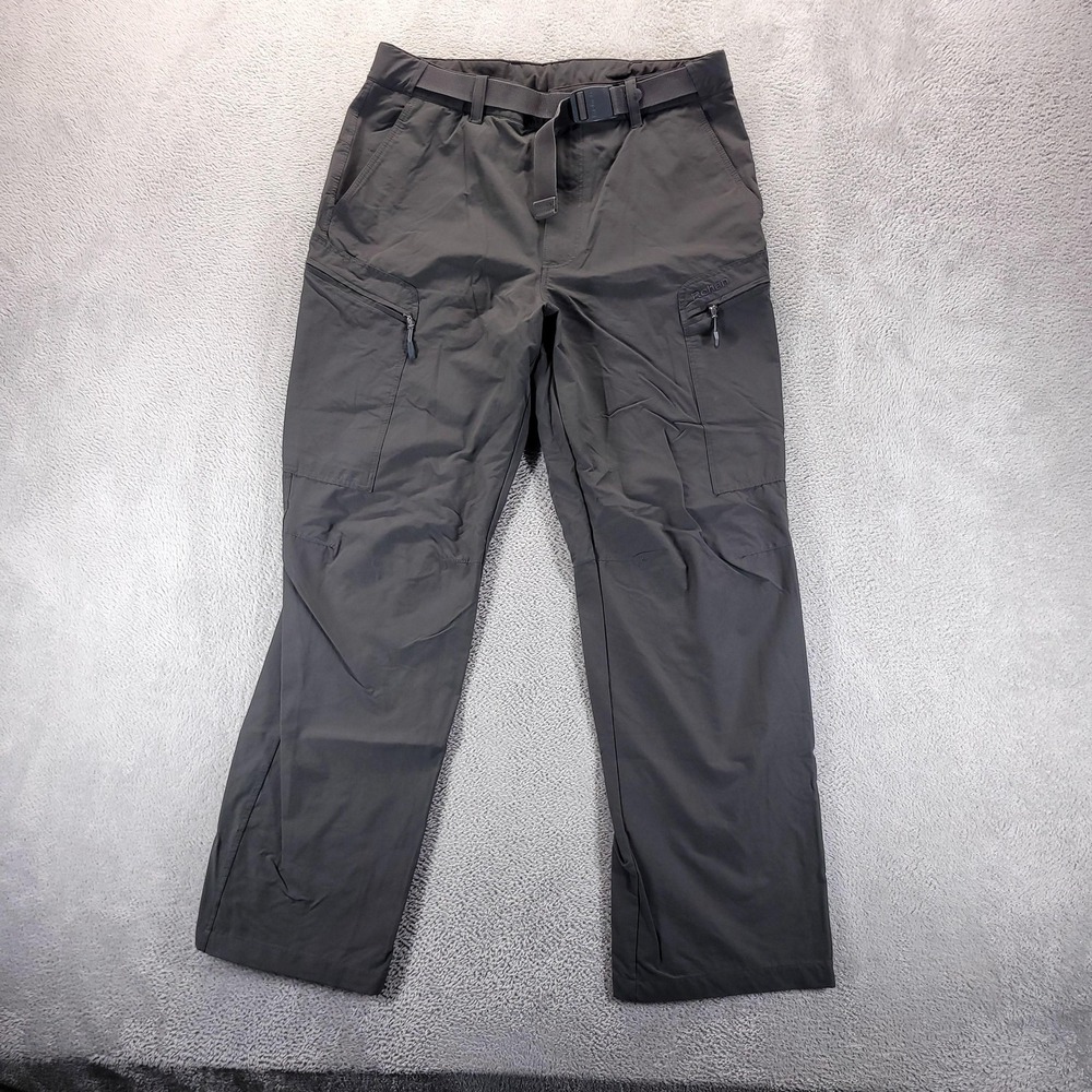 Rohan Pants Mens 34x29 Gray Insect Shield Hiking Nylon Cargo Belted Quick Dry
